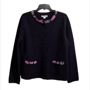 Pendleton Black And Purple Women’s Sweater Medium
